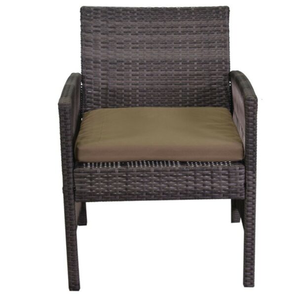 Salotto polyrattan durango con cuscini marrone 4 pezzi