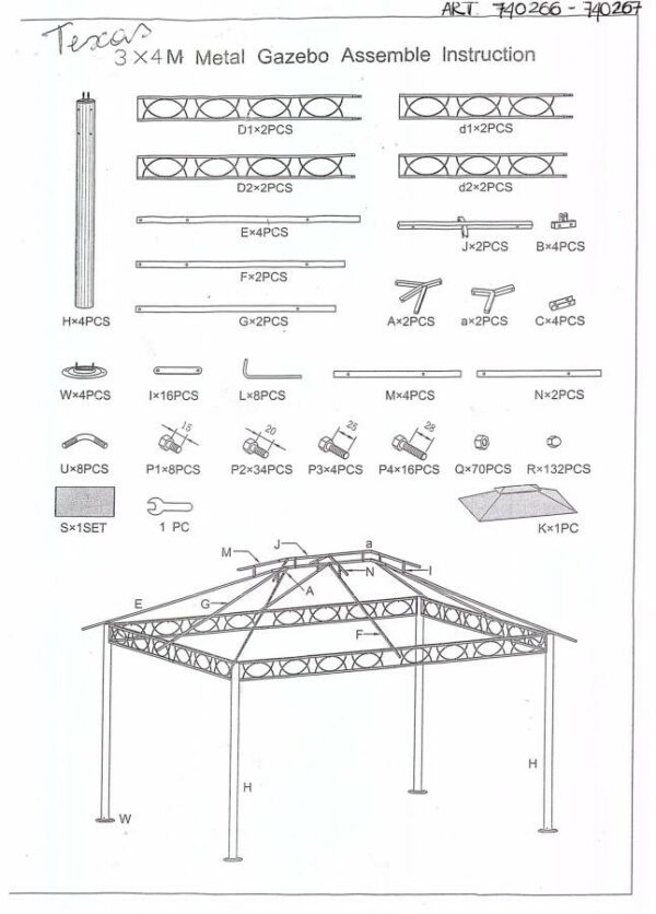 Gazebo TEXAS 3x4 tende color kaki