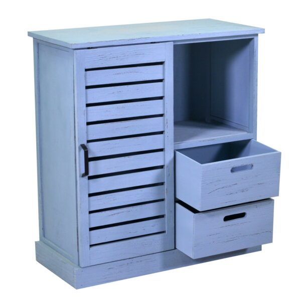 Mobiletto PERSIANA legno 3 vani + 2 cassetti blu