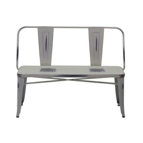 Panchina ferro bristol bianco antico con schienale cm51x111h82,5
