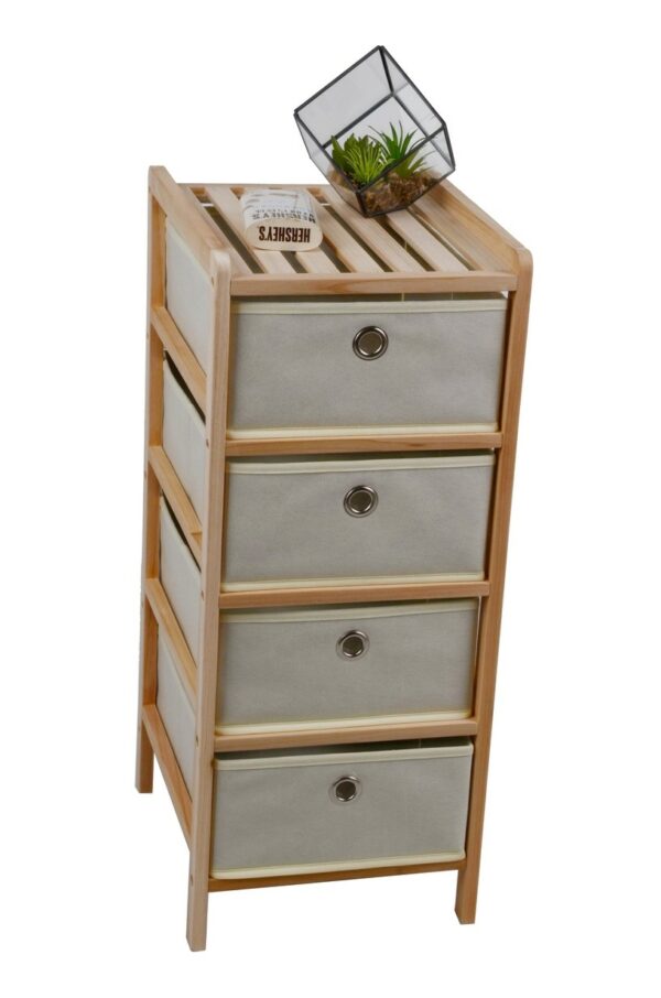 CASSETTIERA LEGNO CORINE NAT/BEIGE 4CASSETTI KUN
