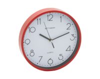 OROLOGIO MURO TONDO 25CM PLASTICA ROSSO