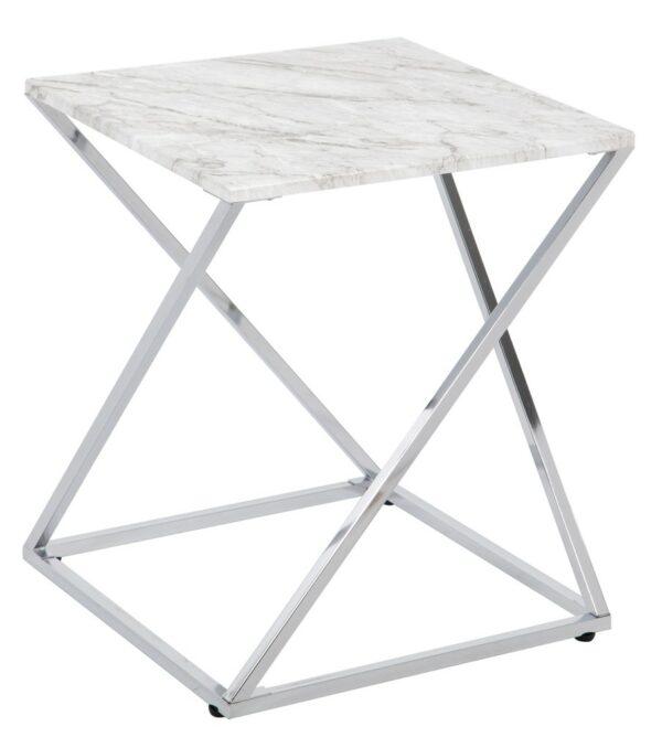 TAVOLINO NATY BIANCO E GRIGIO 45x45x53cm