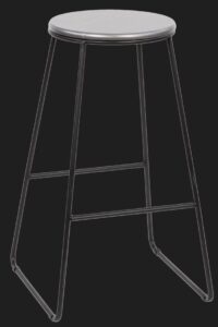 SET DA 7 SGABELLO MDF ACHELOR ROTONDO GRIGIO