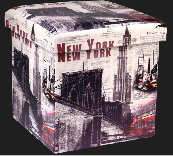 POUF PIEGHEVOLE IN PU 36X36 N.Y/CIT MNY