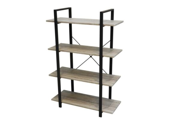 LIBRERIA 4 RIPIANI UNION 80X33X116 NATURALE/GRIGIO