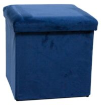 PUFF CUBO 32x32x32 PIEGH.VELL BLU