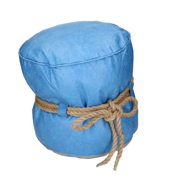 Puff cellulosa azzurro con corda tondo