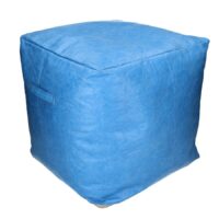 Puff cellulosa azzurro quadro