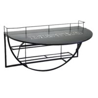 Tavolino metallo da muro con mensola nero cm70x47h40