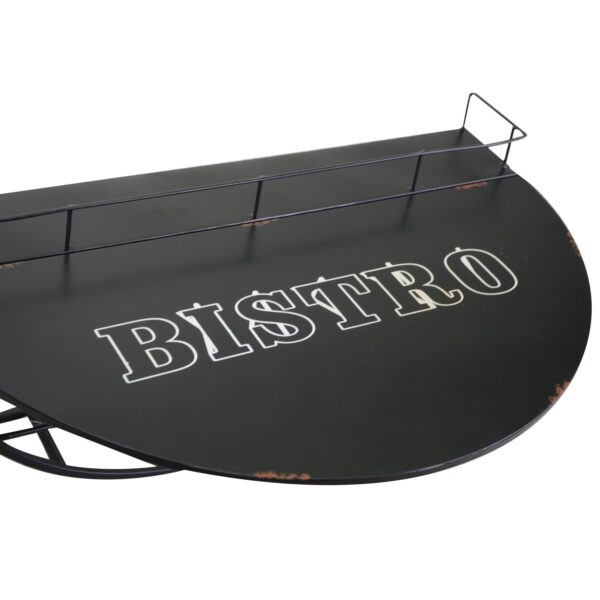 Tavolino metallo da muro con mensola nero cm70x47h40