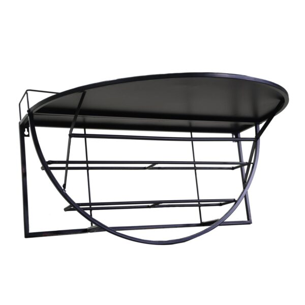 Tavolino metallo da muro con mensola nero cm70x47h40