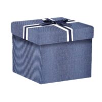 Scatola cartone 1-4 blu quadro cm 30x30h28