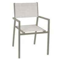 Poltrona alluminio e texilene clevelandtortora opaco cm55x56h86