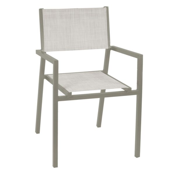 Poltrona alluminio e texilene clevelandtortora opaco cm55x56h86