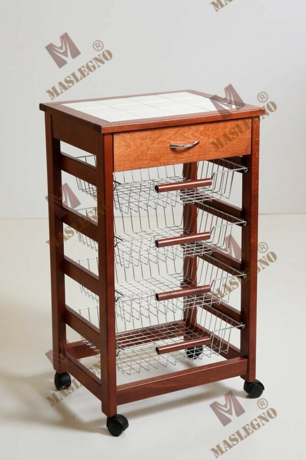 Carrello portafrutta Vesuvio con cassetto senza base