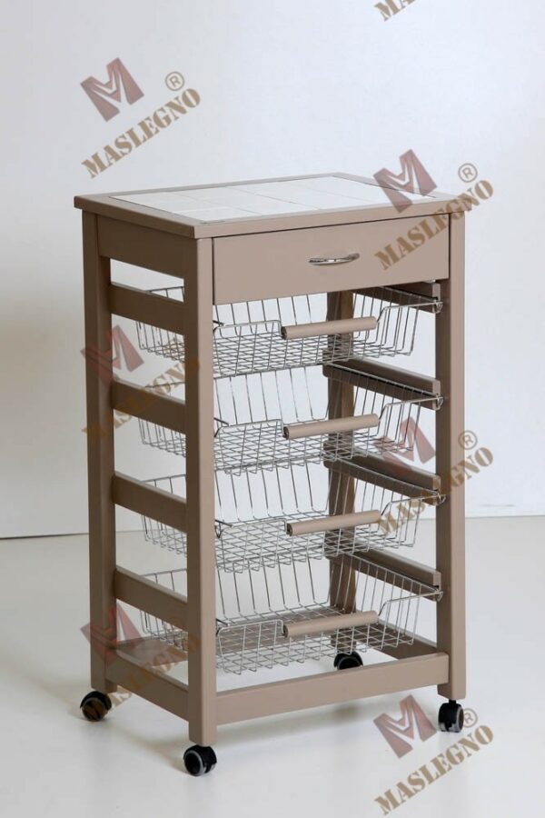 Carrello portafrutta Vesuvio con cassetto senza base