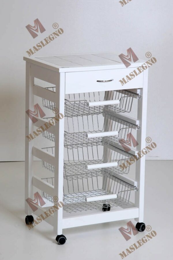 Carrello portafrutta Vesuvio con cassetto senza base