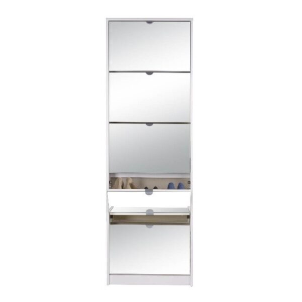 Scarpiera Koblenz 5 ante con specchio Koblenz bianco