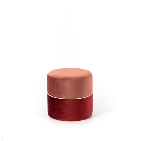 Olivia - Pouf bicolore - Rosa antico e Bordeaux -STONES