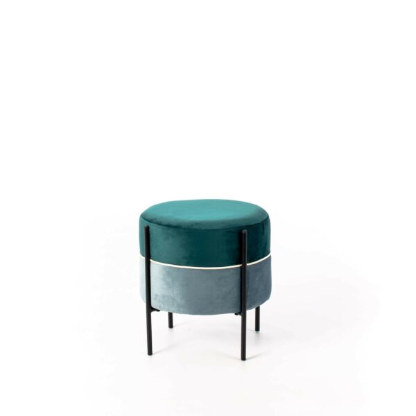 Burmy -Pouf bicolore - verde chiaro e verde scuro con gambe nero - STONES