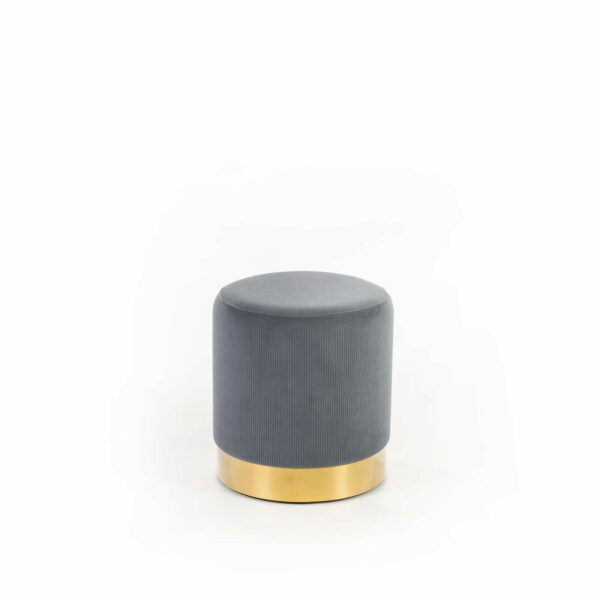 Toffee - Pouf monocolore in velluto con inserto in oro-grigio e oro -STONES