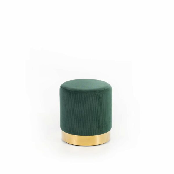 Toffee - Pouf monocolore in velluto con inserto in oro- verdone e oro -STONES