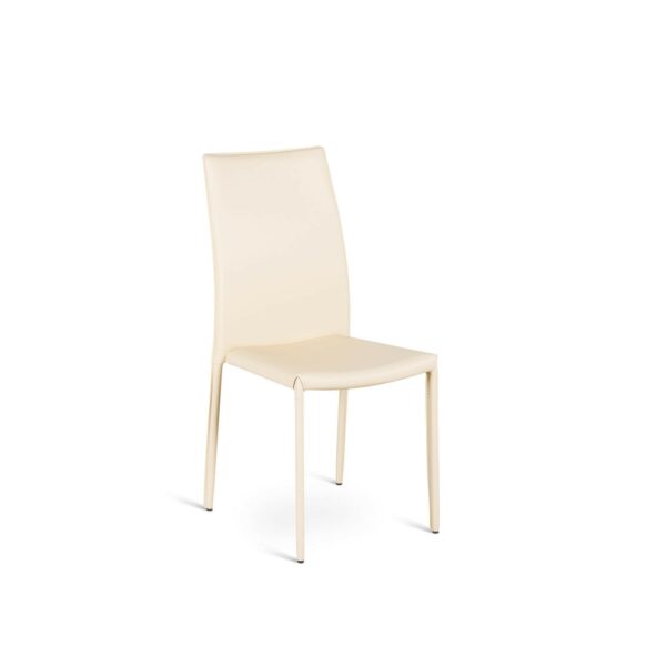 Kitty, set da quattro sedie in similcuoio bianco