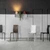 Net, set da quattro sedie in similcuoio bianco