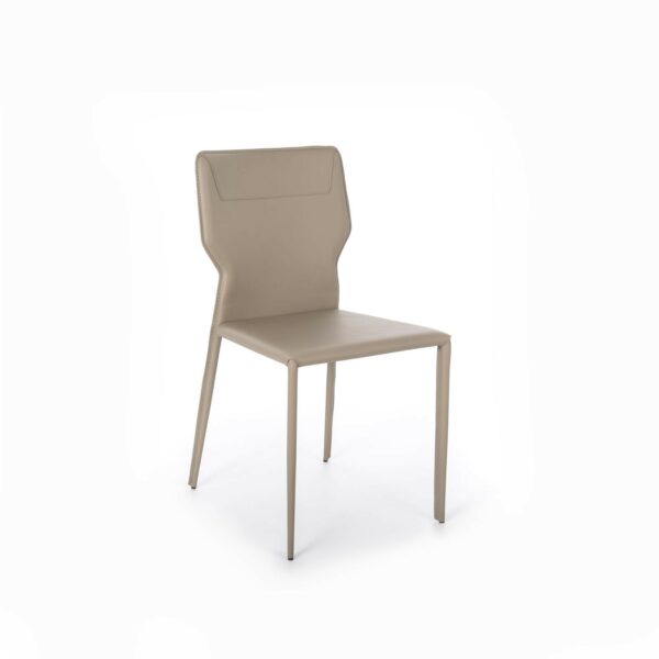 Kim - set da due sedie in similcuoio colore tortora -Stones