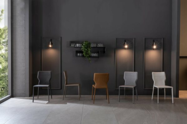 Kim - set da due sedie in similcuoio colore tortora -Stones