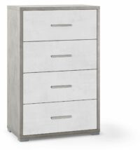 MOBILE 4 CASSETTI KIT H110 CEMENTO E OSSIDO BIANCO - SARMOG