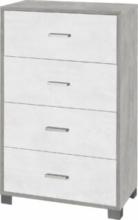 MOBILE 4 CASSETTI KIT H112 CEMENTO E OSSIDO BIANCO - SARMOG