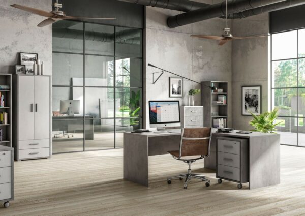 SCRIVANIA ANGOLARE DX L180 IN KIT CEMENTO - SARMOG
