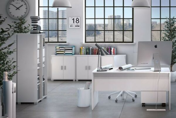 SCRIVANIA L120 IN KIT BIANCO FIAMMATO - SARMOG
