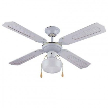 Ventilatore da soffitto 4 Pale 1 Luce D.105 cm 50w colore BIANCO DA54012