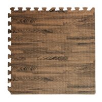 4PZ Tappeto tappetino puzzle morbido EFFETTO LEGNO NOCE 60 x 60 x 0,8 cm per bambini gioco da interno