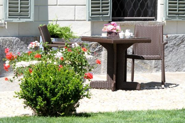 Poltrona adila polyrattan noce quadro cm60x61h44/46/65/88
