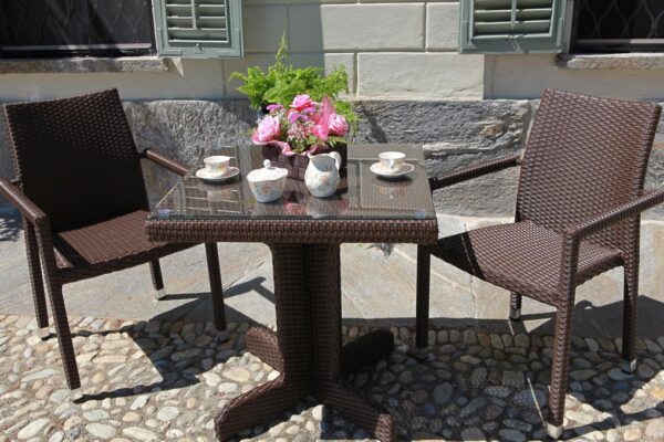 Poltrona adila polyrattan noce quadro cm60x61h44/46/65/88
