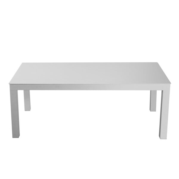 Tavolino alluminio bianco cm120x60h45
