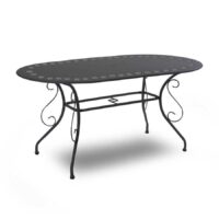 Tavolo metallo new old antracite chiaroovale cm160x90h72