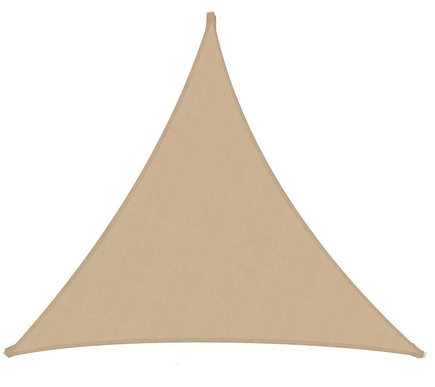 Vela ombreggiante tessuto triangolare sabbia cm500x500x500