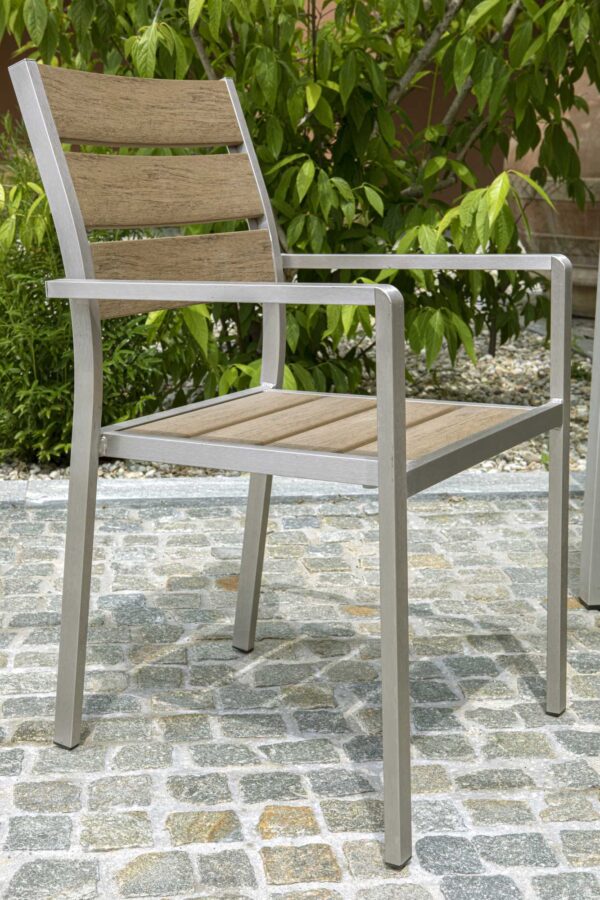 Poltrona alluminio polywood seattle marrone cm54x58h88