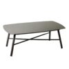 Salotto alluminio Riverside tortora 3 posti con cuscini crema (bracciolo in hpl)