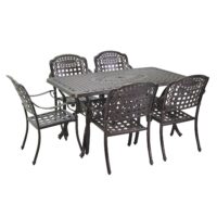 Completo pranzo alluminio pressofuso Maryland antracite 7 pezzi