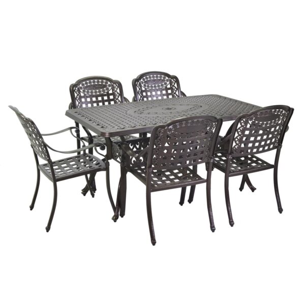 Completo pranzo alluminio pressofuso Maryland antracite 7 pezzi