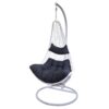 Dondolo pensile Rialto bianco con supporto e cuscino grigio cm82x65h124