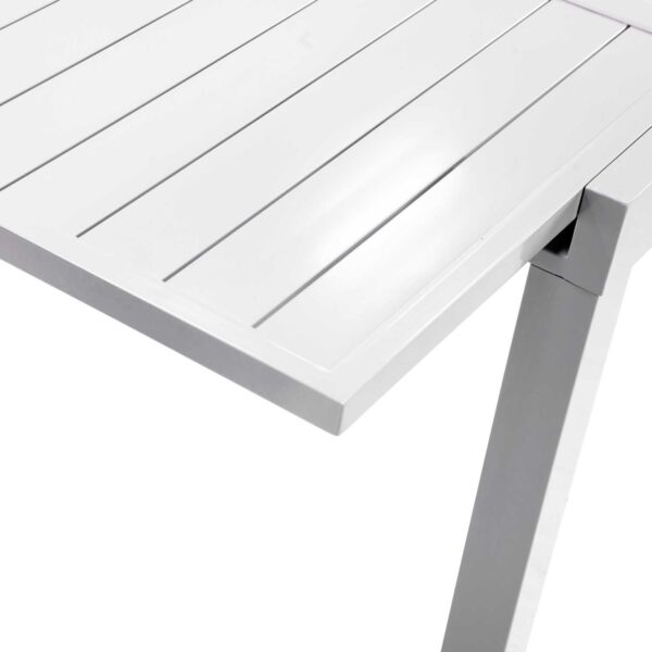 Tavolo alluminio sullivan allungabile bianco cm90x90/180