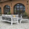 Salotto alluminio Riverton angolare bianco