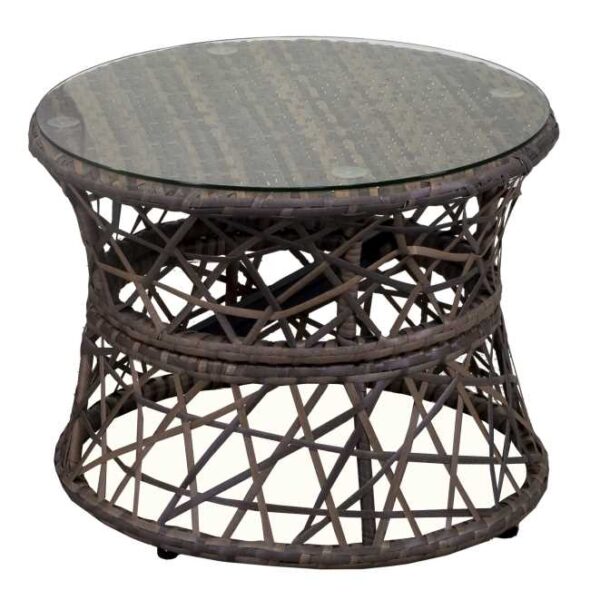 Poltrona alluminio polyrattan Baltimorapapasan con cuscino e tavolino